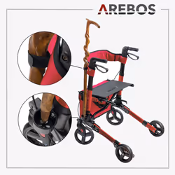 Arebos 4260627424030 deambulatore e rollator Rosso - Vista aggiuntiva 6