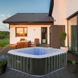 Vasca İdromassaggio Spa Pool gonfiabile In-Outdoor Quadrato con led 185x185cm - Arebos