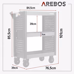 Arebos 4260627429011 carrello di servizio Antracite