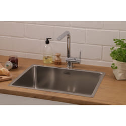 Lavello da incasso in acciaio inox, lavello da cucina, lavello 59 x 43,5 cm Respekta detroit