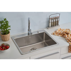 Lavello da incasso in acciaio inox, lavello da cucina, lavello 60 x 50 cm Respekta Chicago