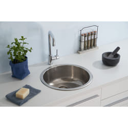Lavello da incasso in acciaio inox, lavello tondo, lavello da cucina, Respecta Portland