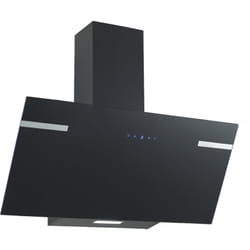 Cappa aspirante cappa inclinata senza testa 90 cm nera cappa a parete ricircolo Respecta