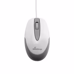 MediaRange MROS214, Mano destra, Ottico, USB tipo A, 1000 DPI, Grigio, Bianco