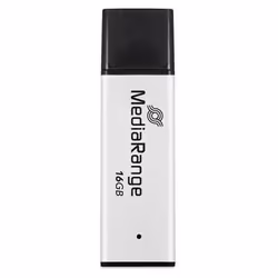 MediaRange MR1899, 16 GB, USB tipo A, 3.2 Gen 1 (3.1 Gen 1), 130 MB/s, Cuffia, Nero, Argento