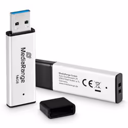 MediaRange MR1899 unità flash USB 16 GB USB tipo A 3.2 Gen 1 (3.1 Gen 1) Nero, Argento