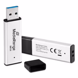 MediaRange MR1900 unità flash USB 32 GB USB tipo A 3.2 Gen 1 (3.1 Gen 1) Nero, Argento - Vista aggiuntiva 2