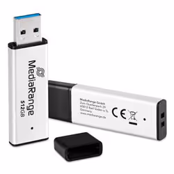 MediaRange MR1904 unità flash USB 512 GB USB tipo A 3.2 Gen 1 (3.1 Gen 1) Nero, Argento