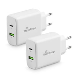 MediaRange MRMA113 Caricabatterie per dispositivi mobili Smartphone, Tablet Bianco AC Ricarica rapida Interno