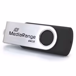 MediaRange MR1953 unità flash USB 64 GB USB tipo-C 3.2 Gen 1 (3.1 Gen 1) Nero, Argento - Vista aggiuntiva 2
