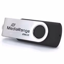 MediaRange MR1955 unità flash USB 256 GB USB tipo-C 3.2 Gen 1 (3.1 Gen 1) Nero, Argento - Vista aggiuntiva 2