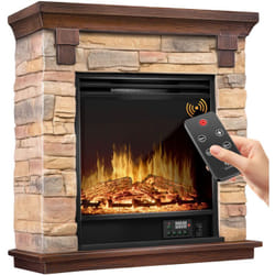 Kesser - Camino elettrico a piantana - Camino elettrico con effetto fiamma led 3D Con funzione di riscaldamento Camino elettrico con potenza di 1800W