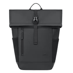 Rivacase Eden zaino Zaino roll top Nero Poliestere, PU pelle
