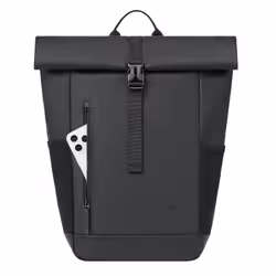 Rivacase Eden zaino Zaino roll top Nero Poliestere, PU pelle - Vista aggiuntiva 8