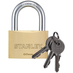Stanley - Lucchetto Arco Standard in Acciaio Cementato da 60 mm con 3 Chiavi