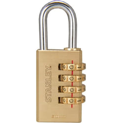 Stanley - Lucchetto a Combinazione 30 mm a 4 Cifre in Ottone e Acciaio Cementato