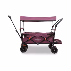 Il carrello pieghevole da spiaggia FUXTEC CTB800 . VIOLA . Con tetto apribile protetto dai raggi UV, doppia funzione di freno ...