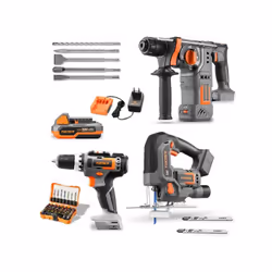 NUOVO Bundle PowerTool con seghetto alternativo, avvitatore a batteria & trapano Martello perforatore il pacchetto completo p ...