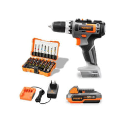 Fuxtec - Avvitatore a batteria 20V FX-E1BS20 set con 2 batterie da 2Ah, 1 caricabatterie da 1A incluso set di punte