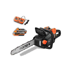 Fuxtec - Motosega a batteria 2x20V FX-E2KS set – Lunghezza di Taglio 35 cm, 4,2 kg, Velocità della Catena 15 m/s, con 2 Batterie da 2Ah e Caricatore