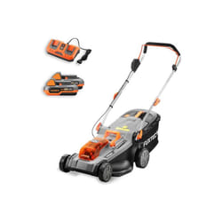Fuxtec - Rasaerba Elettrico E2RM37 a Batteria 40V (2x20V) - Larghezza di Taglio 37cm, Altezza di Taglio Variabile, Senza Fili (Batteria Li-Ion &