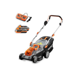 Fuxtec - Tagliaerba elettrico a batteria 40V (2x20V) E2RM43 Set batterie e caricabatterie - Larghezza di taglio 43cm, Altezza di taglio variabile,