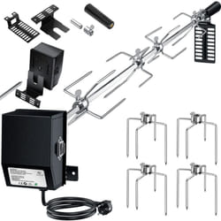 Kesser - Set di spiedini per barbecue in acciaio inox 107cm adatto per barbecue a gas Weber Spirit con 4X spine per carne Morsetto per carne bbq