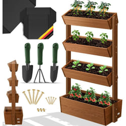 Kesser - Letto rialzato con gradini Premium fioriera scale di piantagione - letto di verdure letto di erbe piantatrice telaio freddo letto di fiori