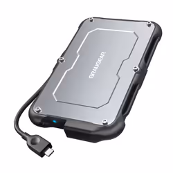 GRAUGEAR G-2502-C-10G, Box esterno HDD/SSD, 2.5", Serial ATA III, 6 Gbit/s, Collegamento del dispositivo USB, Nero, Acciaio