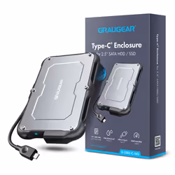 GRAUGEAR G-2502-C-10G contenitore di unità di archiviazione Box esterno HDD/SSD Nero, Acciaio 2.5"