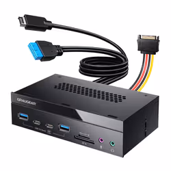 GRAUGEAR G-MP03CR-AU, 3.5mm, USB 3.2 Gen 1 (3.1 Gen 1) Type-A, USB 3.2 Gen 1 (3.1 Gen 1) Type-C, MicroSD (TransFlash), SD, 10 ...