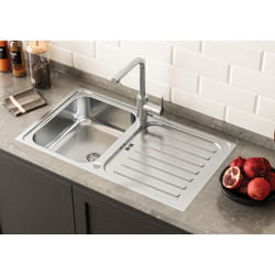 Lavello da incasso in acciaio inox, lavello da cucina, lavello 86 x 50 cm Respekta