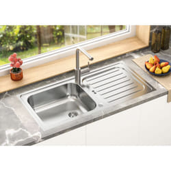 Lavello da incasso in acciaio inox, lavello da cucina, lavello 100 x 50 cm Respecta