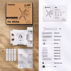 ONKRON M4-W Supporto TV a parete 165,1 cm (65") Bianco - Vista aggiuntiva 2