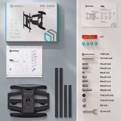 ONKRON M6L-B Supporto TV a parete 190,5 cm (75") Nero - Vista aggiuntiva 2