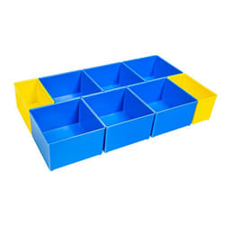ProClick BC3 CT M 74 Set di cassette degli attrezzi Plastica Blu, Giallo