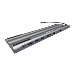 LC-Power LC-HUB-C-MULTI-8, Cablato, USB 3.2 Gen 1 (3.1 Gen 1) Type-C, 100 W, 10,1000,10000 Mbit/s, Nero, Argento, MMC, MicroS ...