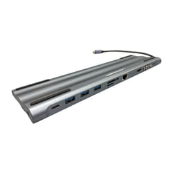 LC-Power LC-HUB-C-MULTI-8 replicatore di porte e docking station per laptop Cablato USB 3.2 Gen 1 (3.1 Gen 1) Type-C Nero, Argento