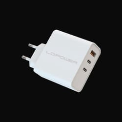 LC-Power LC-GAN-65 Caricabatterie per dispositivi mobili Universale Bianco AC Ricarica rapida Interno