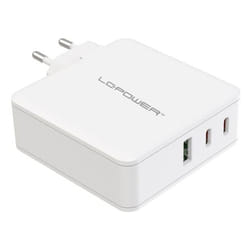 LC-Power LC-GAN-100 Caricabatterie per dispositivi mobili Universale Bianco AC Ricarica rapida Interno