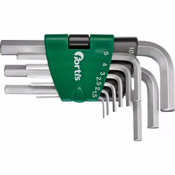 Fortis 4317784705462, 9 pz, 1.5,2,2.5,3,4,5,6,8,12 mm, Cromo