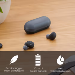 Sony WF-C500 - Auricolari True Wireless, Fino a 20 ore di durata della batteria con custodia di ricarica, Compatibile con l'Assistente Vocale, Microfono integrato (Nero) - Vista aggiuntiva 6