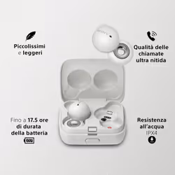Sony Cuffie LinkBuds True Wireless - Connessione Bluetooth® multipoint* - Batteria fino a 17,5h - Ottimizzate per Alexa e Google Assistant - Microfono integrato per le chiamate - Bianco - Vista aggiuntiva 6