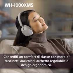 Sony WH-1000XM5 Cuffie wireless con Noise Cancelling, durata della batteria di 30 ore, Bluetooth, ottimizzate per Alexa e Google Assistant, IOS e Android con microfono integrato, Blu Notte - Vista aggiuntiva 7