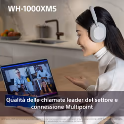 Sony WH-1000XM5 Cuffie wireless con Noise Cancelling, durata della batteria di 30 ore, Bluetooth, ottimizzate per Alexa e Google Assistant, IOS e Android con microfono integrato, Blu Notte - Vista aggiuntiva 8