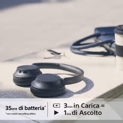 Sony WH-CH720N Cuffie Bluetooth wireless con cancellazione del rumore - Durata della batteria fino a 35 ore e ricarica rapida - Nero - Vista aggiuntiva 6