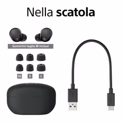 Sony WF-1000XM5 Cuffie Wireless con Noise Cancelling- Durata della batteria fino a 24 ore - Nero - Vista aggiuntiva 8