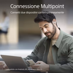 Sony WF-1000XM5 Cuffie Wireless con Noise Cancelling - Durata della batteria fino a 24 ore - Argento - Vista aggiuntiva 6