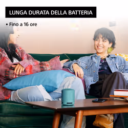 Sony SRS-XB100 - Speaker Wireless Bluetooth, portatile, leggero, compatto, da esterno, da viaggio, resistente IP67 impermeabile e antipolvere, batteria da 16 ore, cinturino versatile, chiamate in vivavoce - Blu - Vista aggiuntiva 5