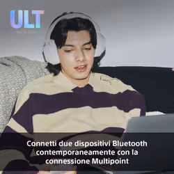 Sony ULT WEAR - Cuffie Bluetooth Wireless con ULT POWER SOUND, bassi profondi, Noise Cancelling, ottima qualità delle chiamate, durata della batteria fino a 30 ore, IOS e Android - Vista aggiuntiva 7